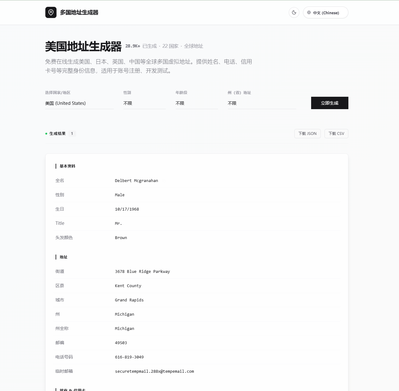 用AI 糊了一个多国虚拟地址生成器（附提示词） - 互联网服务- NodeLoc